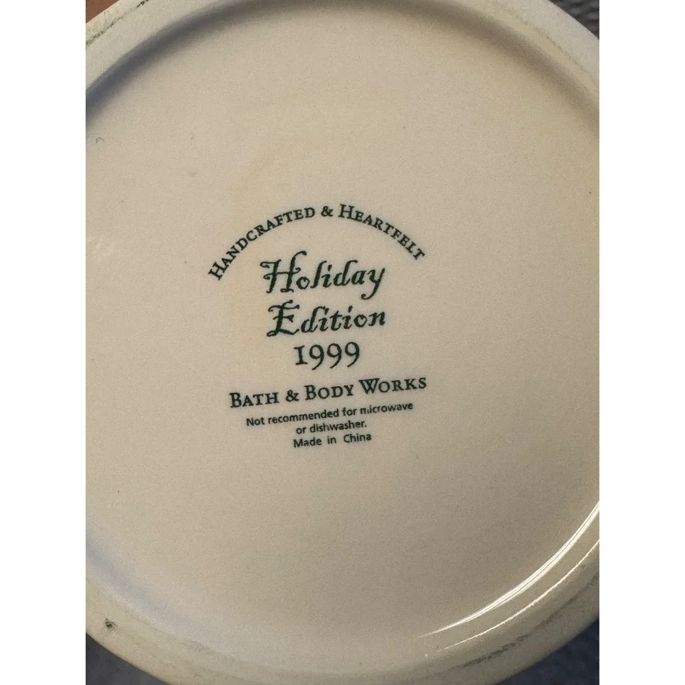 Bath‎ & Body Works 1999 Holiday Edition Silver Star Large Bowl Pot Ceramic